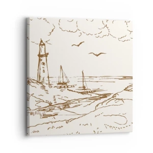 Quadro em tela - Esboço das memórias do verão - 30x30 cm