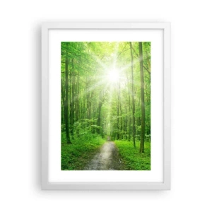 Pôster em moldura branca - Catedral Verde - 30x40 cm