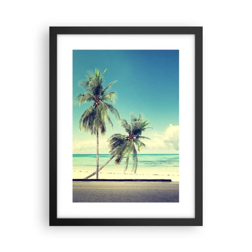 Pôster com moldura preta - Está na hora das férias - 30x40 cm