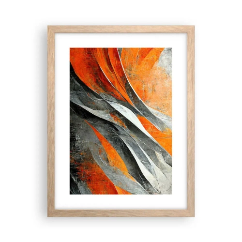 Pôster com moldura de carvalho claro - Calor e frio - 30x40 cm