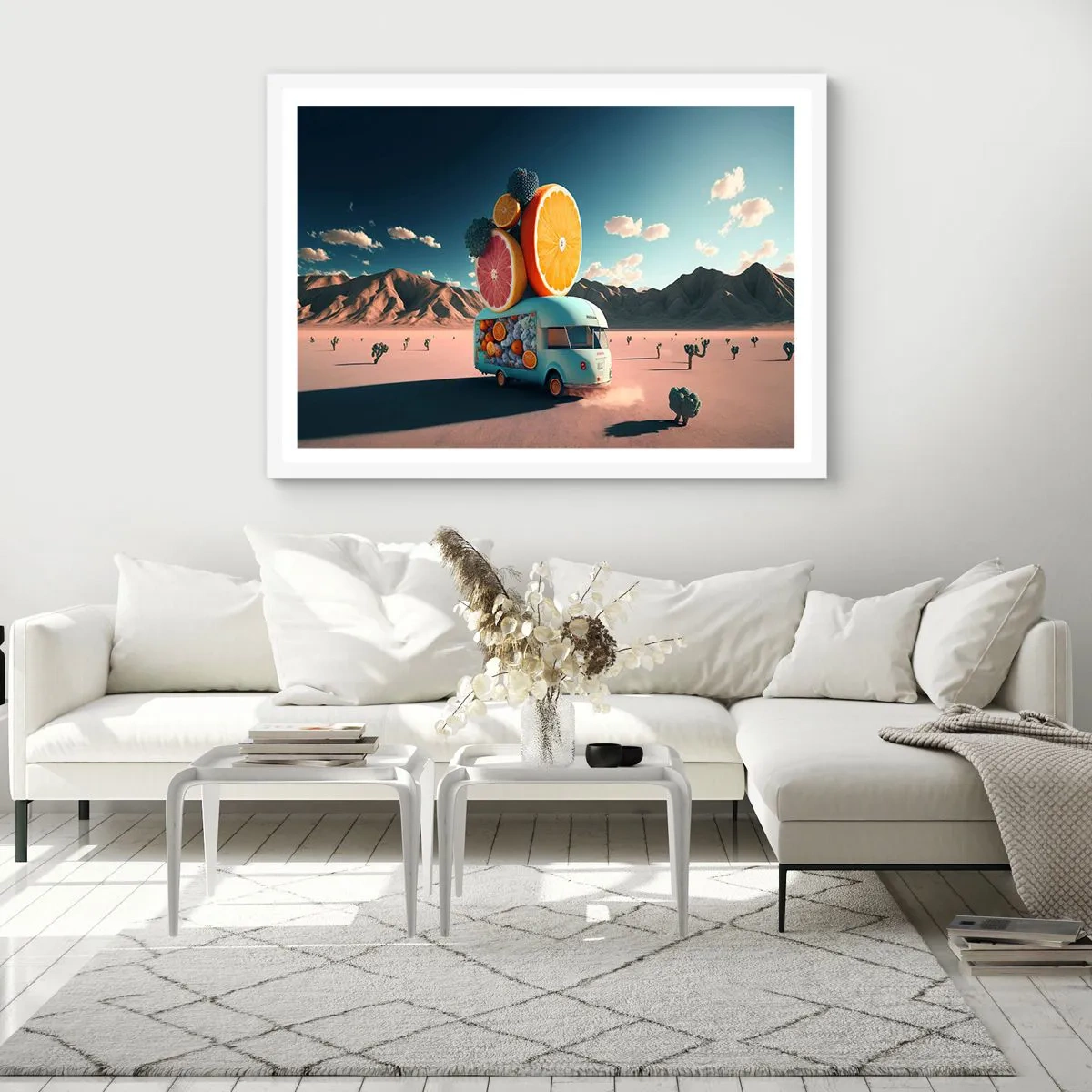 Pôster em moldura branca - O sabor das férias - 70x50 cm