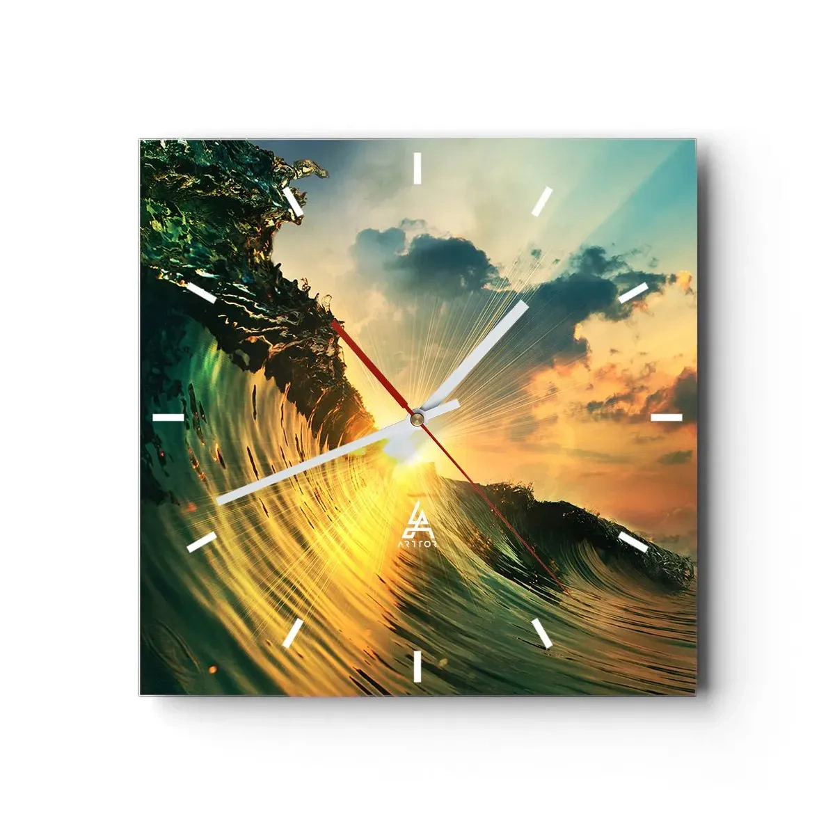 Relógio de parede - Relógio em vidro - Surfer, onde está? - 30x30 cm