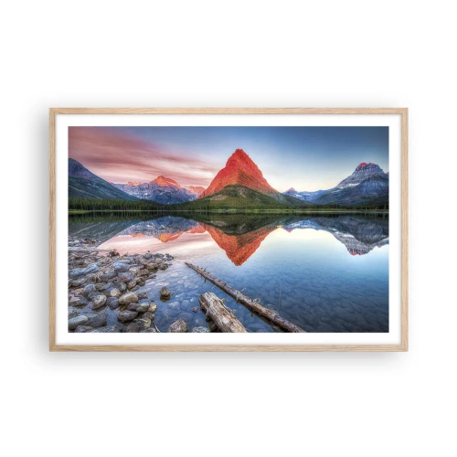 Pôster com moldura de carvalho claro - Calor e frio - 91x61 cm