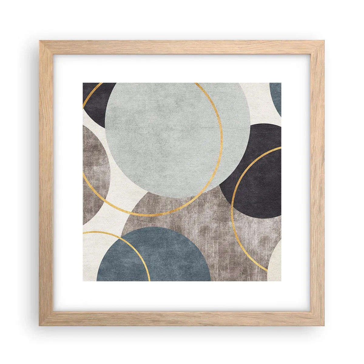 Pôster com moldura de carvalho claro - Roda por roda - 30x30 cm