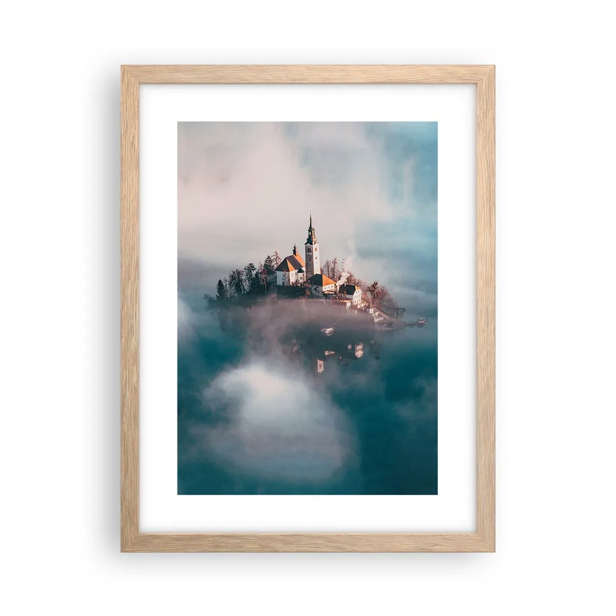 Pôster com moldura de carvalho claro - A ilha dos Sonhos - 30x40 cm