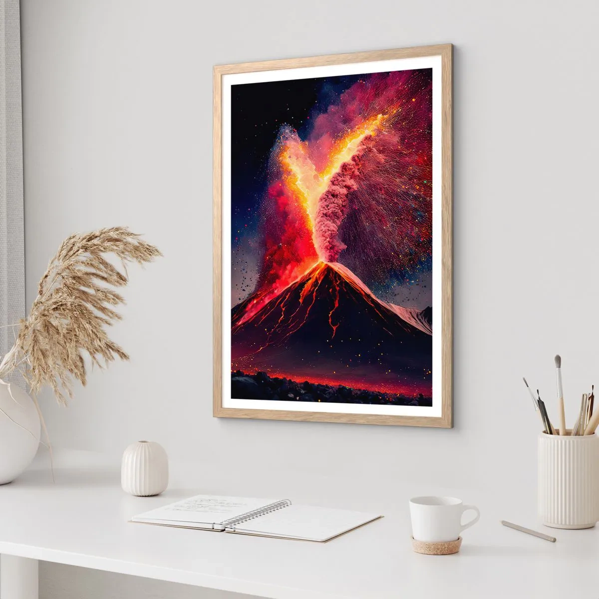 Pôster com moldura de carvalho claro - Beleza e terror - 70x100 cm