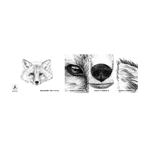 Amostra de papel de parede autocolante Deluxe Sticker - Esses olhos podem mentir? - Animais, Raposa, Gráficos - 100x30 cm
