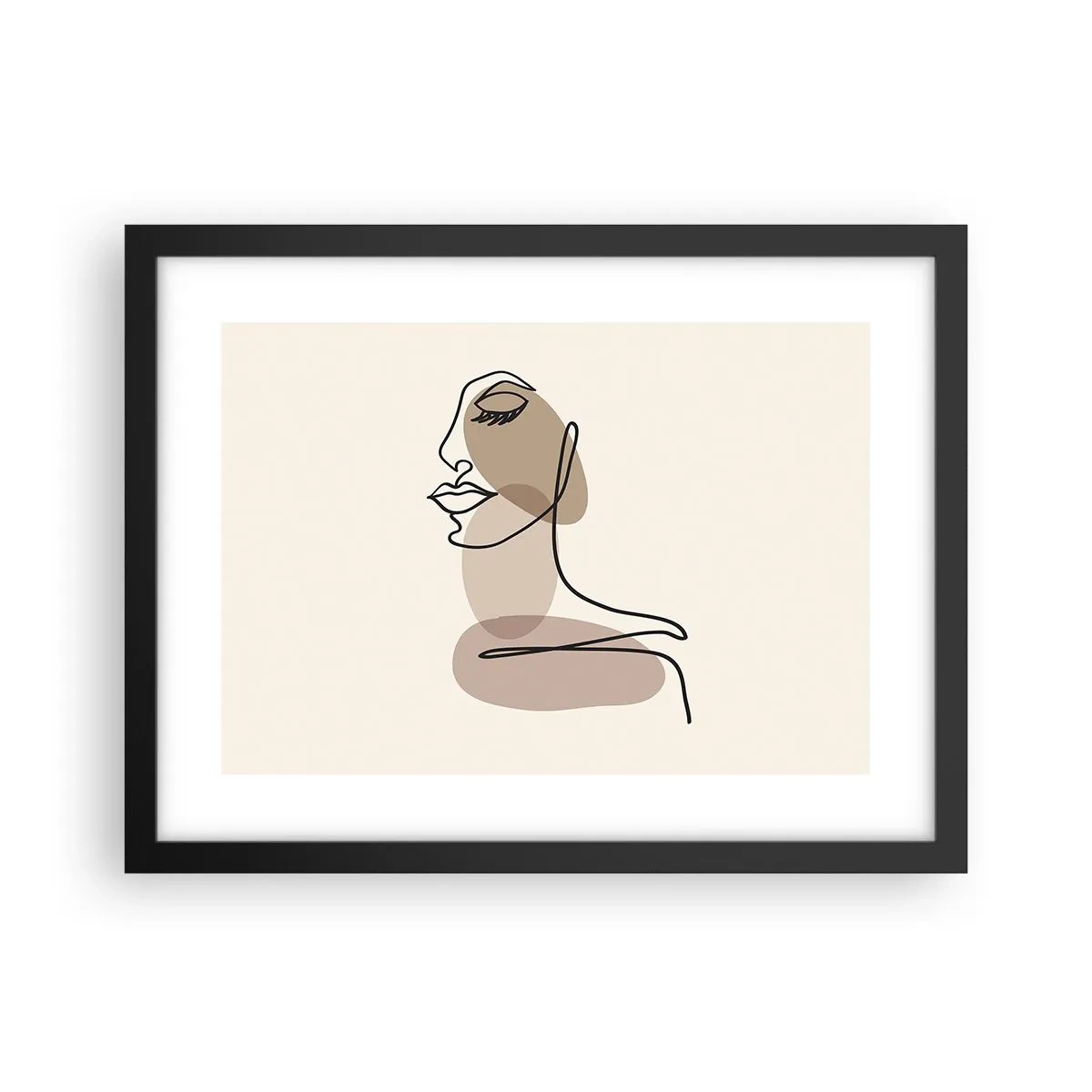 Pôster com moldura preta - Ouvindo-se a si própria - 40x30 cm