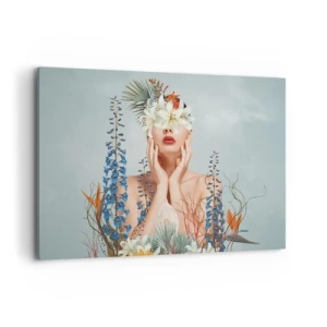 Quadro em tela - Mulher – flor - 120x80 cm