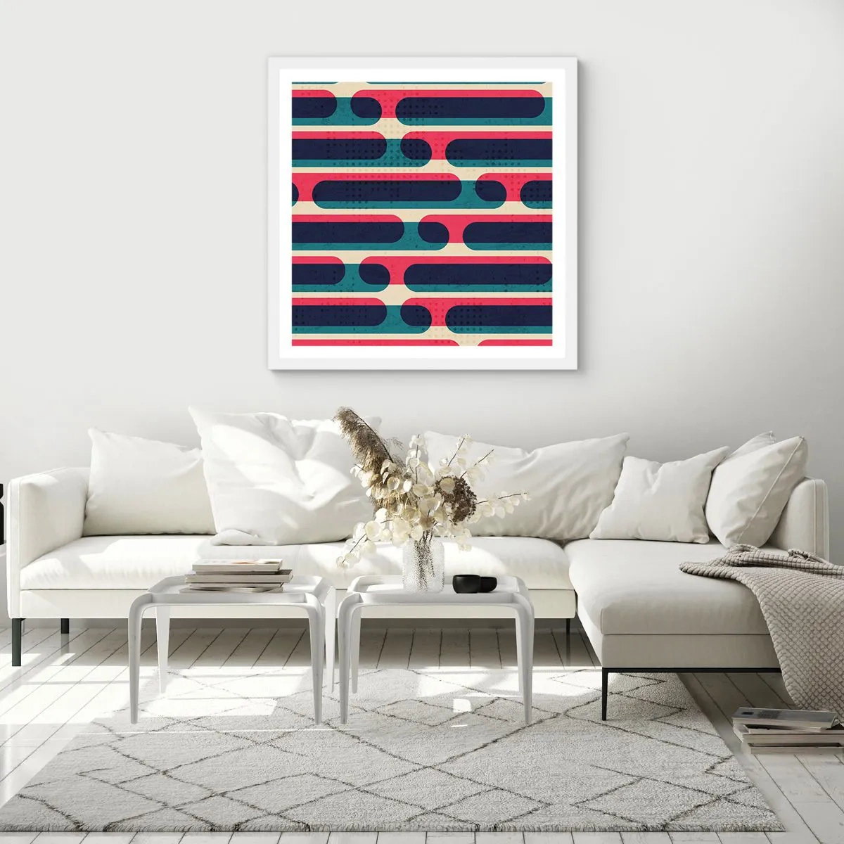 Pôster em moldura branca - Avançado e profundo - 60x60 cm