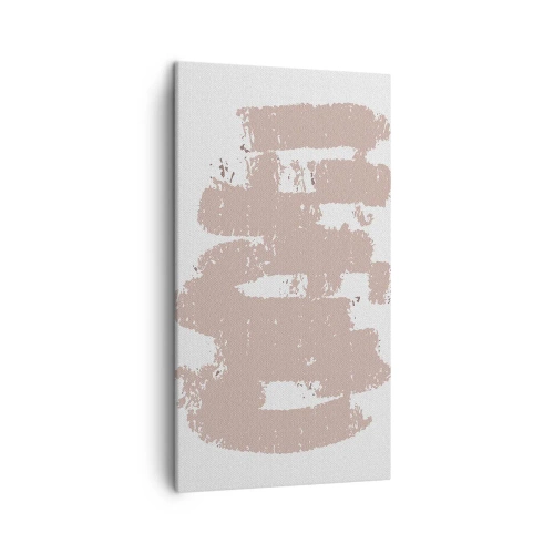 Quadro em tela - Abstração em rosa suave - 45x80 cm