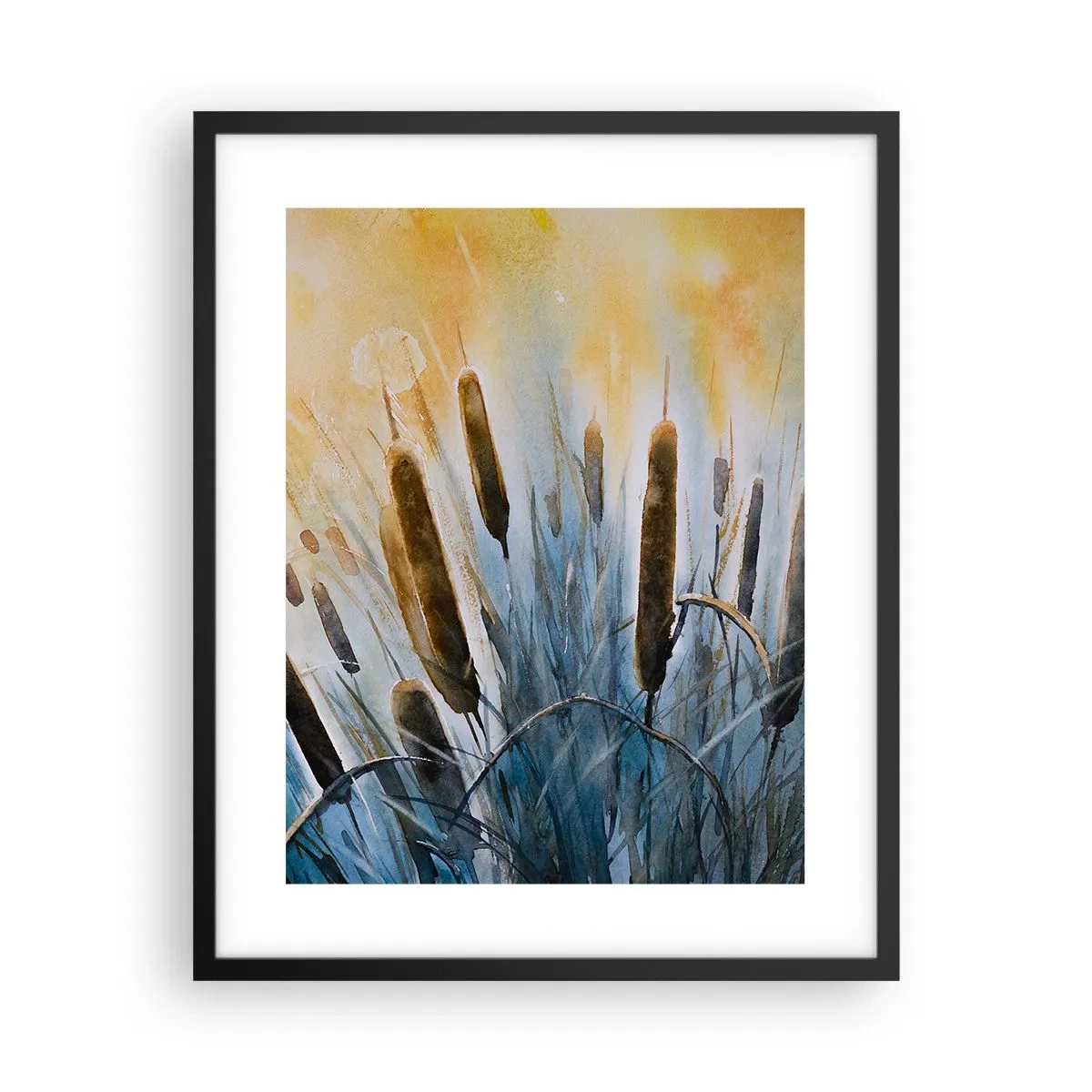 Pôster com moldura preta - O frio da água, o calor do sol - 40x50 cm