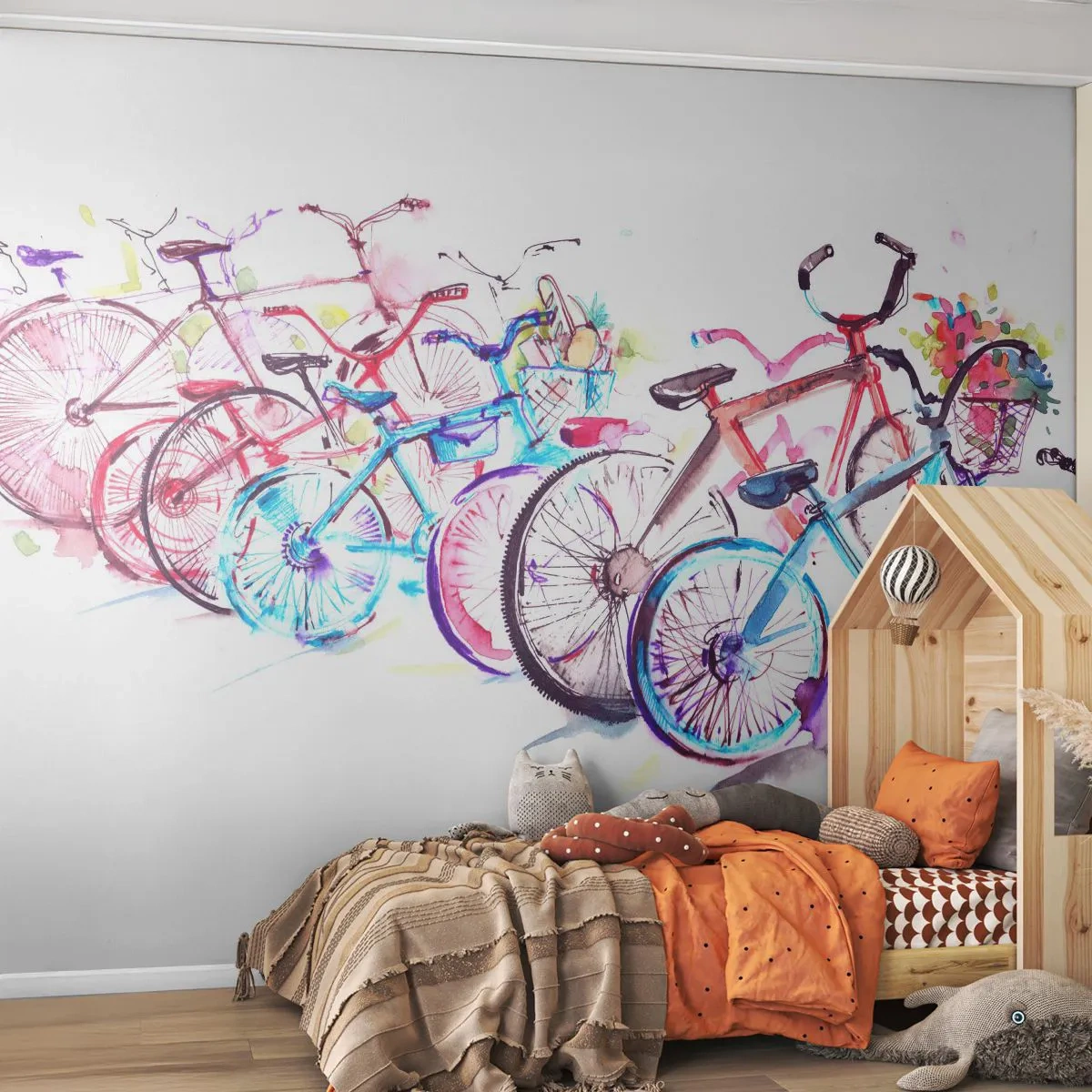 Papel de Parede Premium Canvas - Reunião do Clube Antimoto  - Bicicleta, Abstração, Gráficos - 200x140 cm