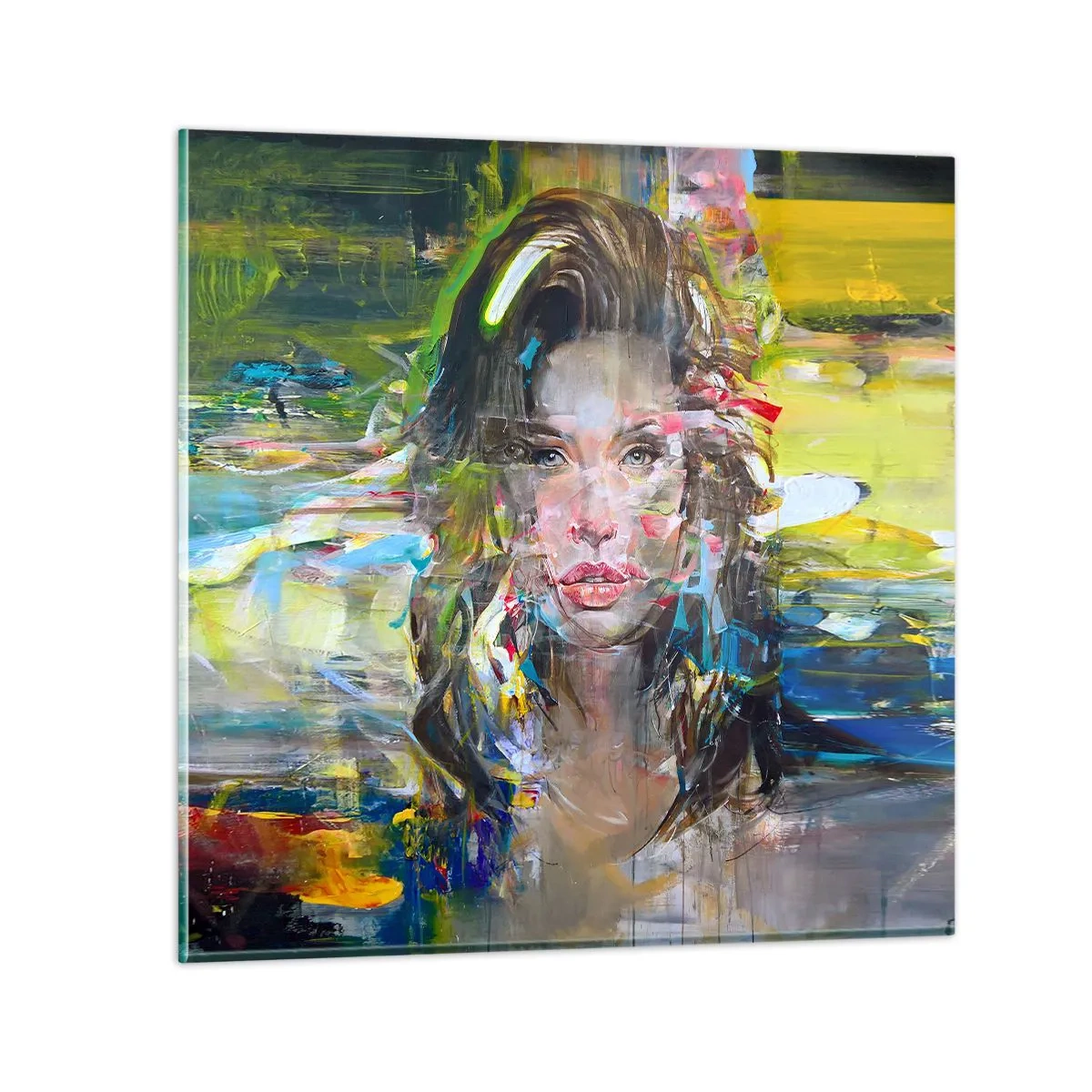 Quadro em vidro - Atrás da cortina de ar - 70x70 cm