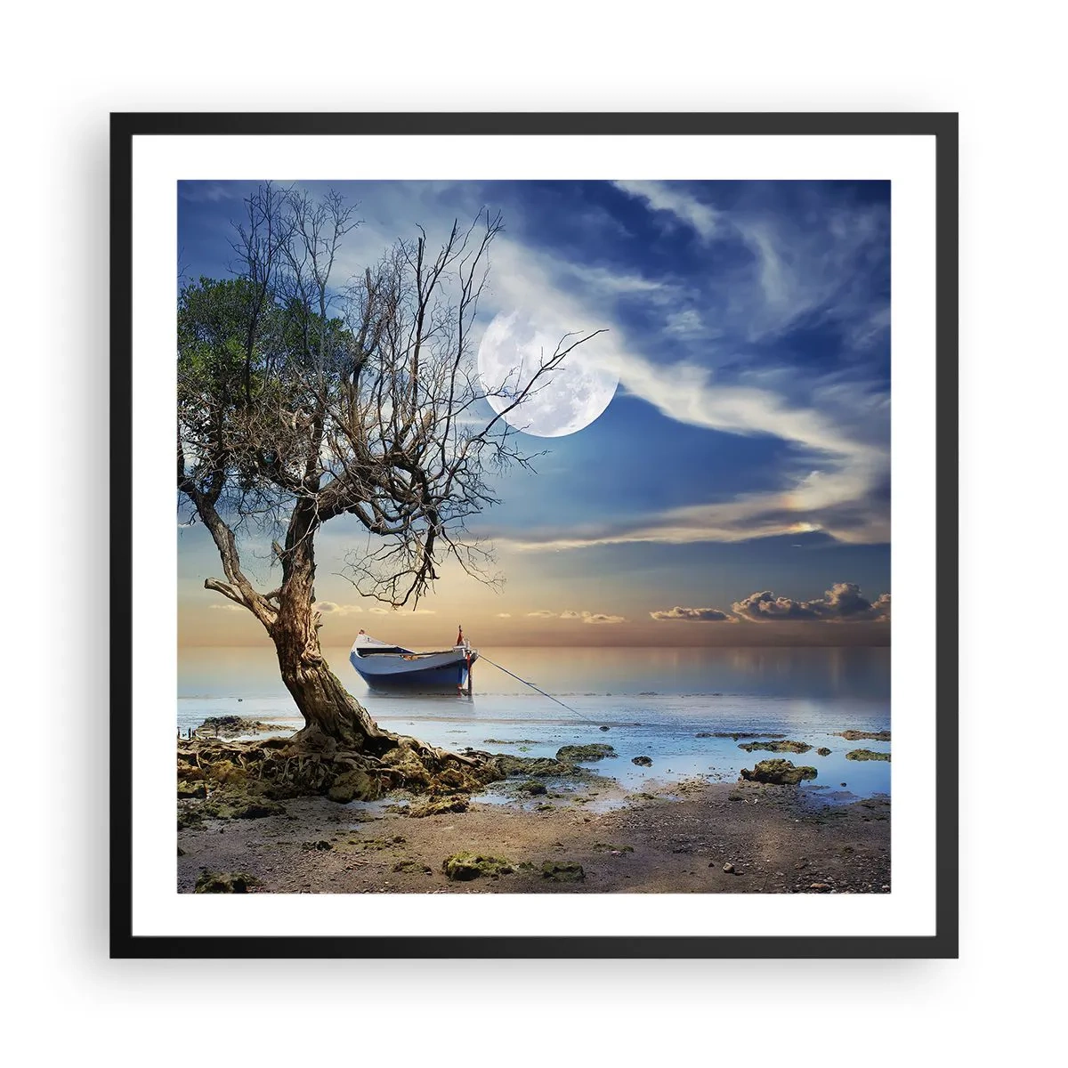 Pôster com moldura preta - É este o fim ou o começo? - 60x60 cm