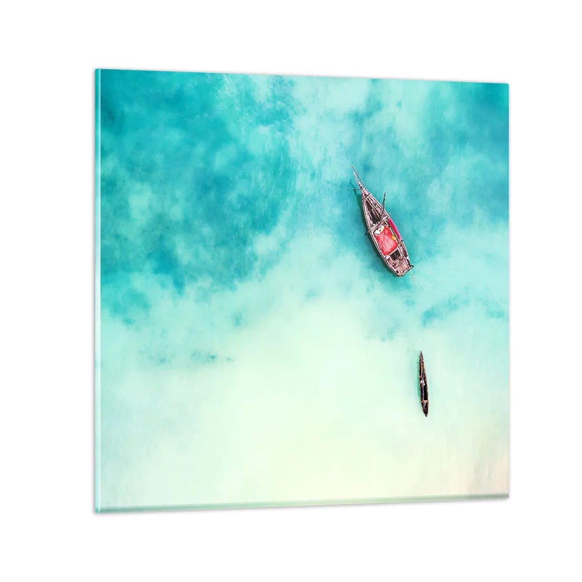 Quadro em vidro - As praias de Zanzibar - 70x70 cm