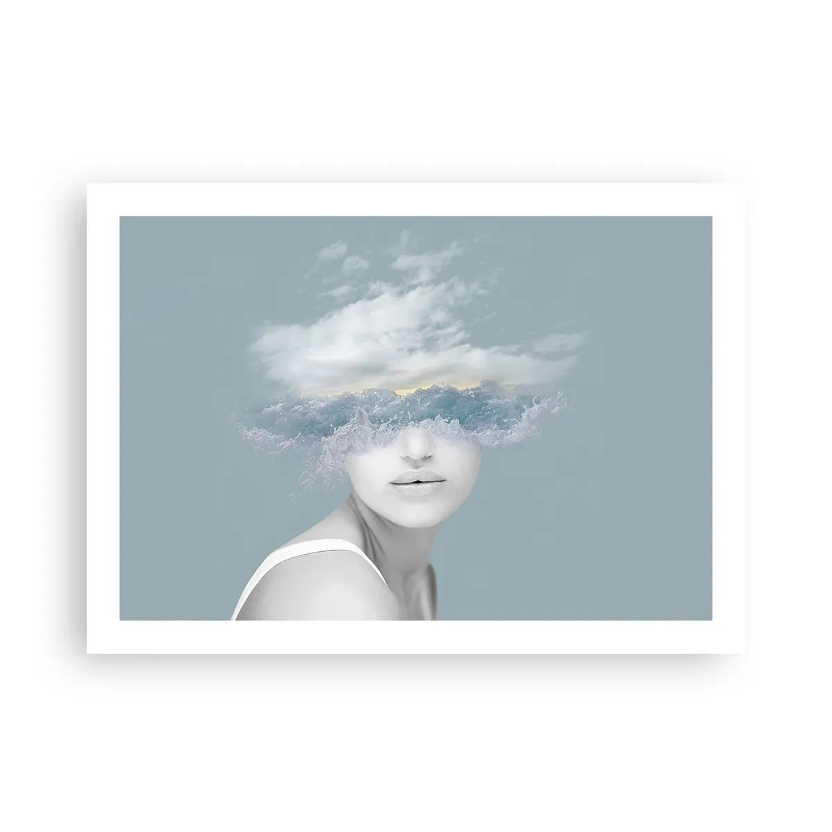 Pôster - Com a cabeça nas nuvens - 70x50 cm