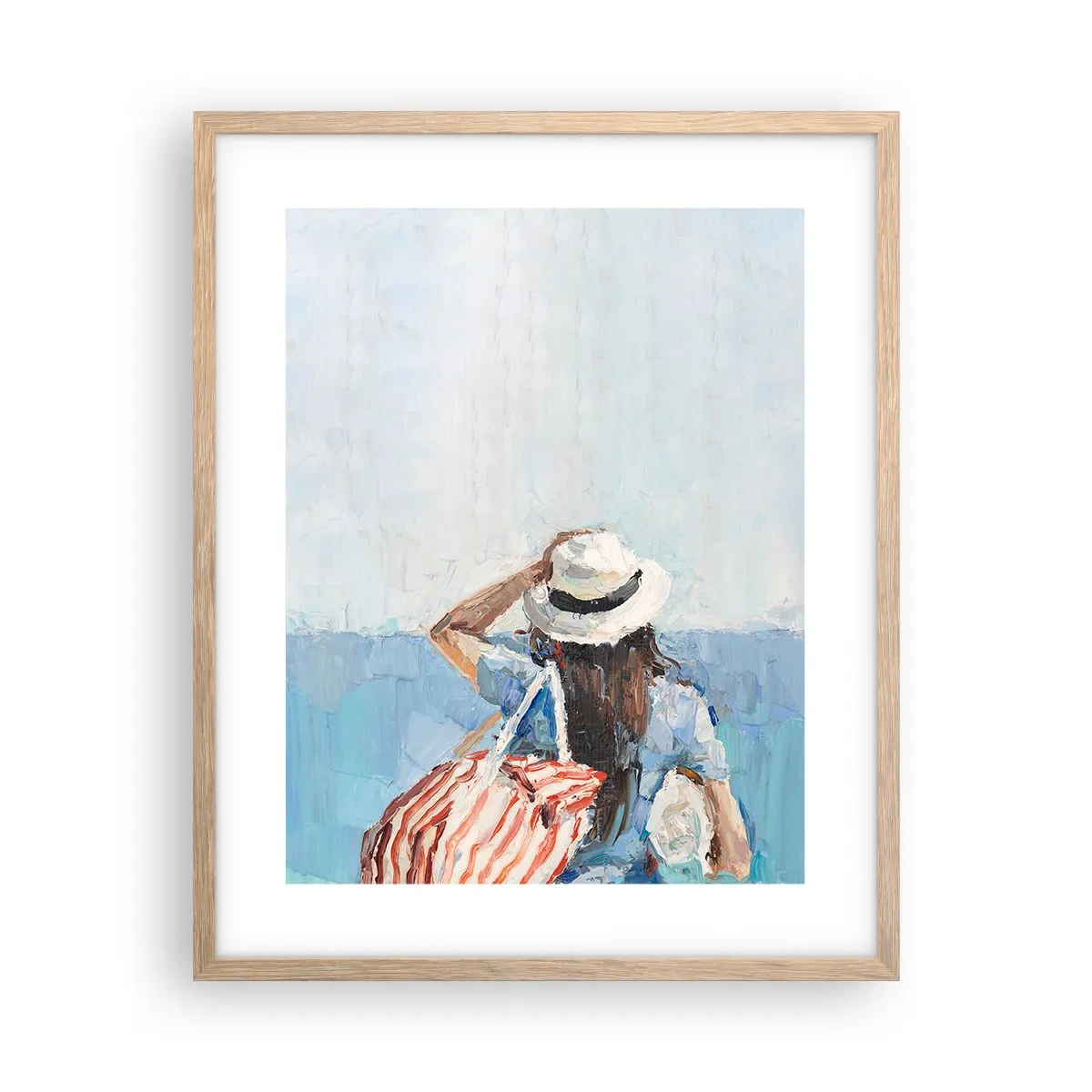 Pôster com moldura de carvalho claro - Bem-vindo às suas férias - 40x50 cm