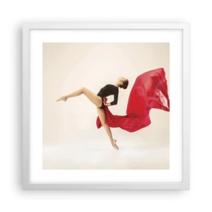 Pôster em moldura branca - Vermelho e preto - 40x40 cm