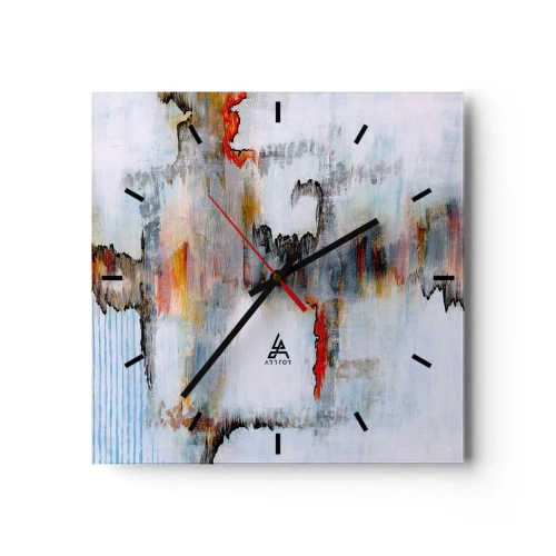 Relógio de parede - Relógio em vidro - Com um palito na água - 40x40 cm