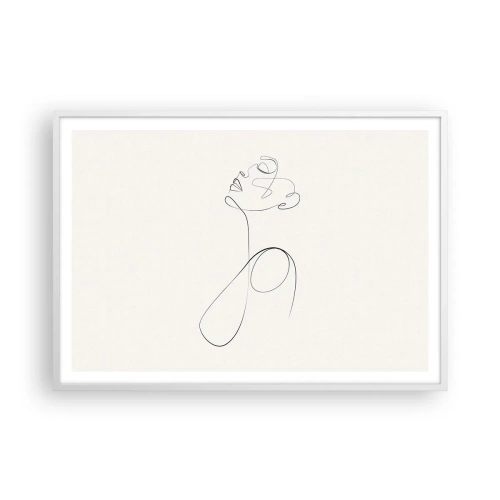 Pôster em moldura branca - Enrolada em sonhos - 100x70 cm