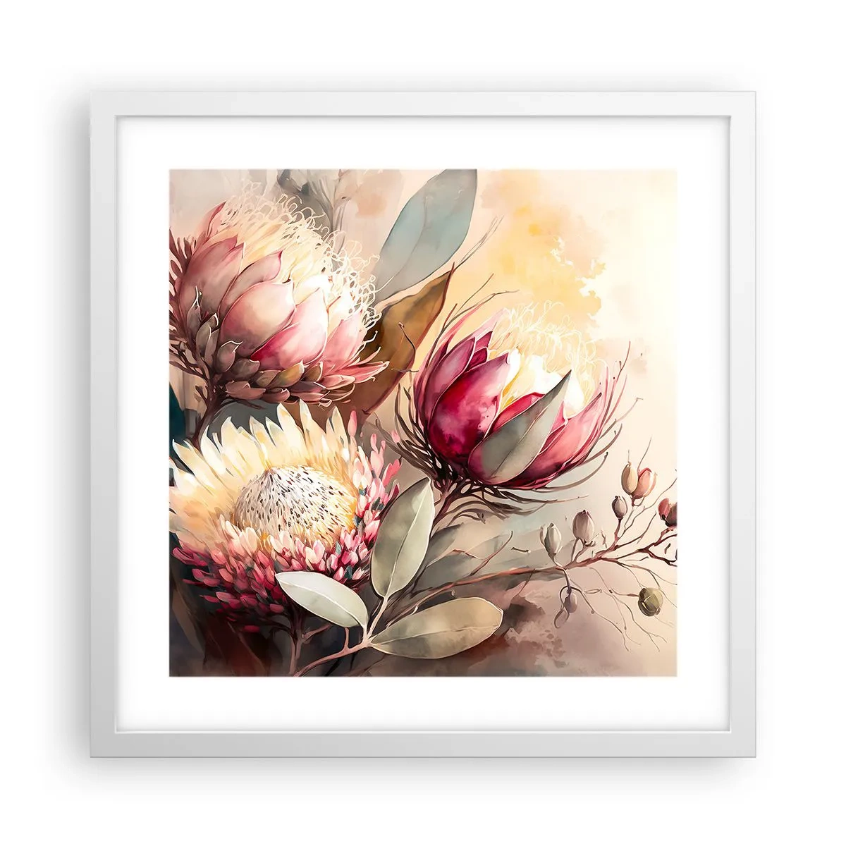 Pôster em moldura branca - De perfil e de frente - 40x40 cm