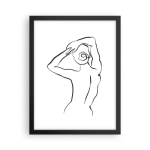 Pôster com moldura preta - Nu matinal - 30x40 cm