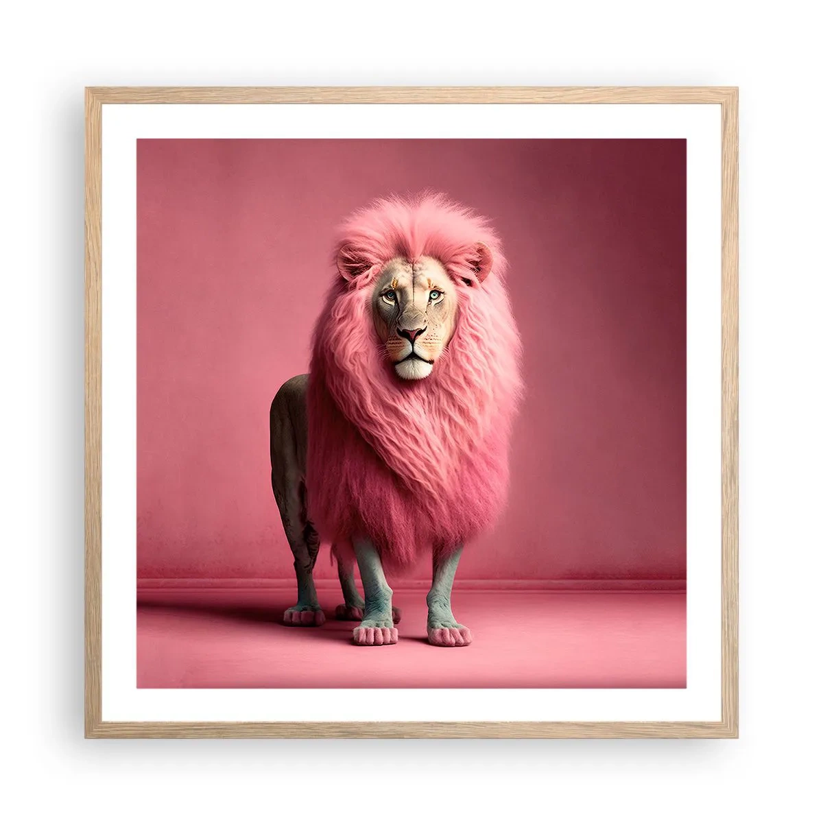 Pôster com moldura de carvalho claro - Não tens mais medo - 60x60 cm