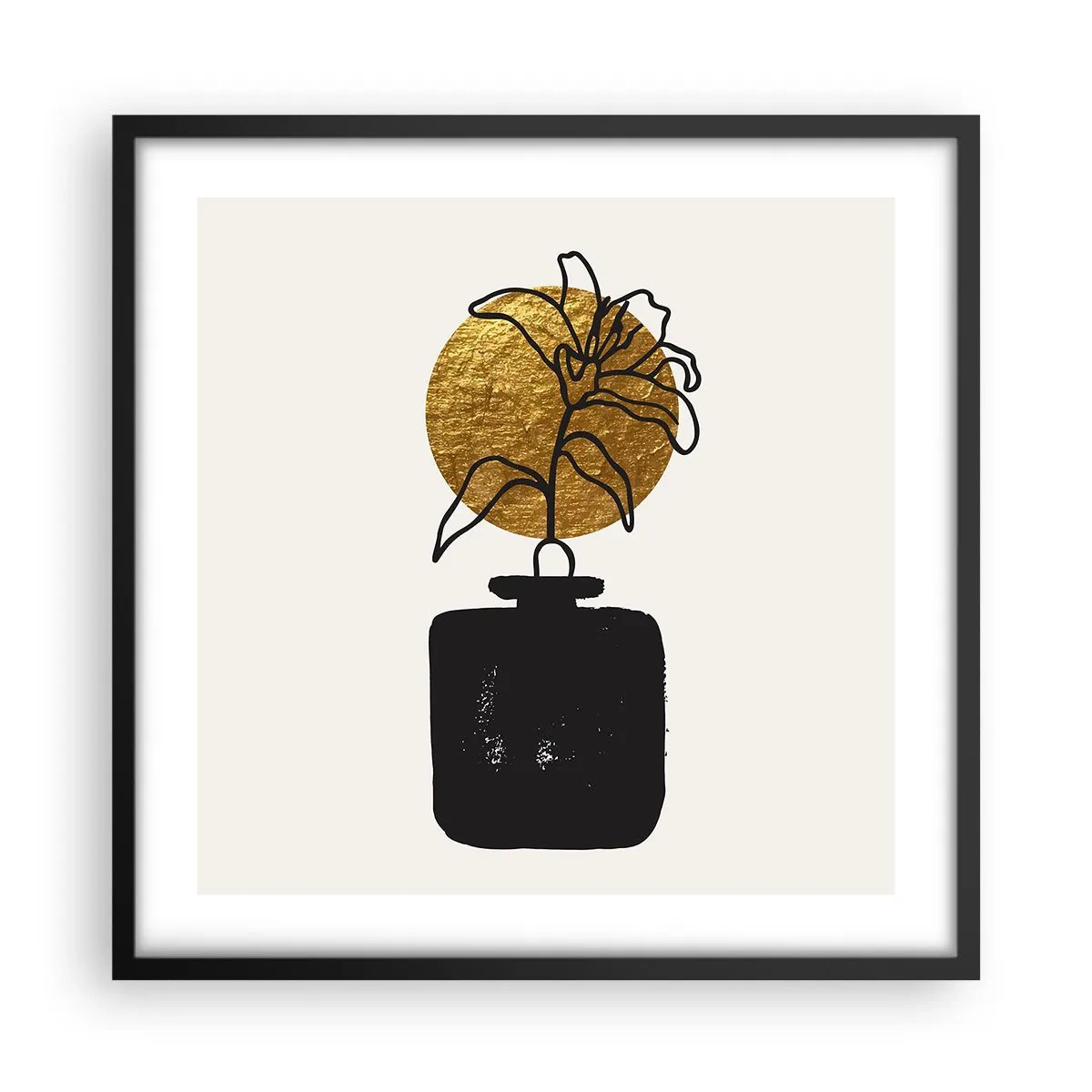 Pôster com moldura preta - A beleza vale seu peso em ouro - 50x50 cm