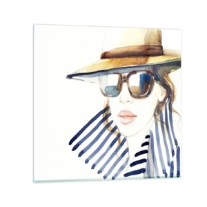 Quadro em vidro - Bem-vindo à Flórida - 30x30 cm