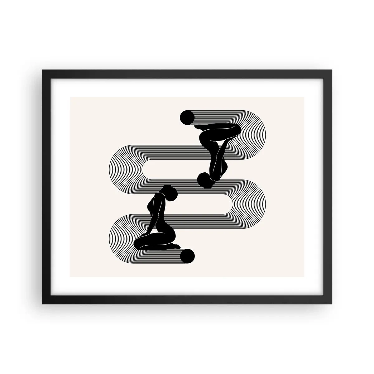 Pôster com moldura preta - Simetria sensual - 50x40 cm