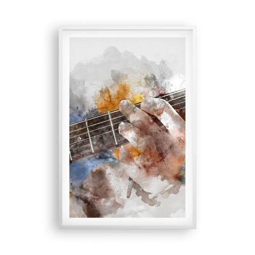 Pôster em moldura branca - Poesia entre as cordas - 61x91 cm