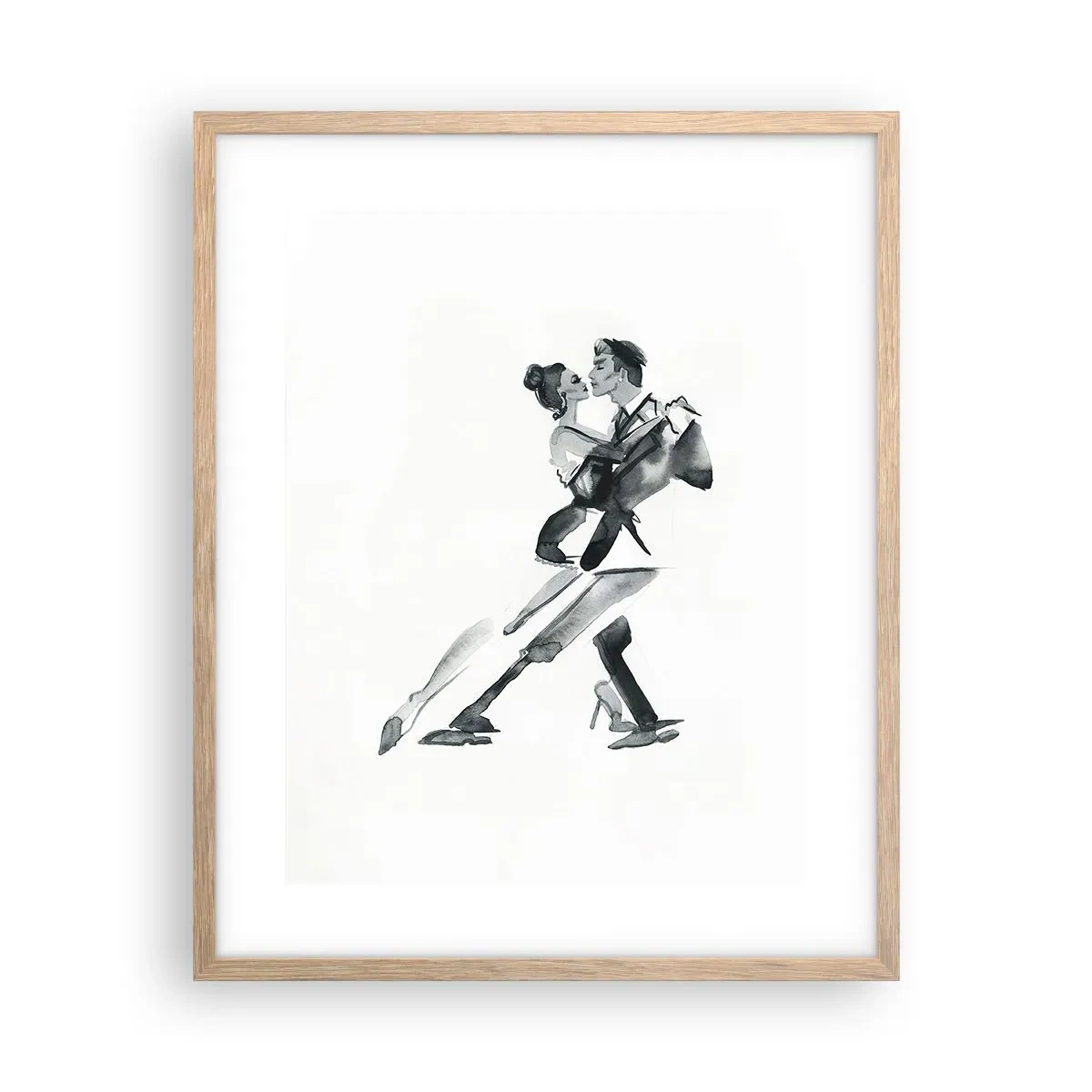 Pôster com moldura de carvalho claro - Num só ritmo - 40x50 cm