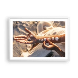 Pôster em moldura branca - Beleza na ponta dos dedos - 70x50 cm