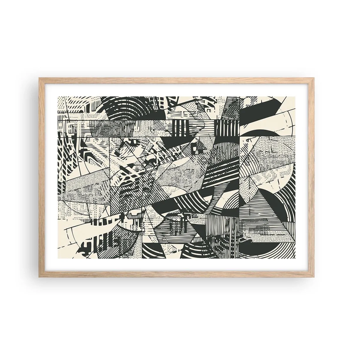 Pôster com moldura de carvalho claro - A dinâmica do presente - 70x50 cm