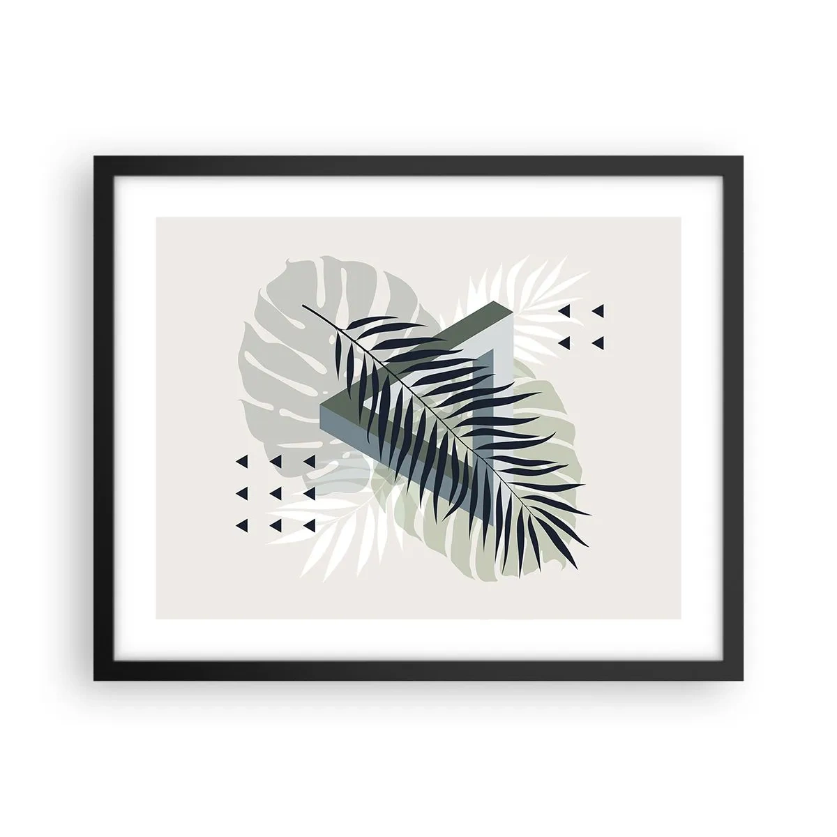 Pôster com moldura preta - Natureza e geometria – duas ordens? - 50x40 cm