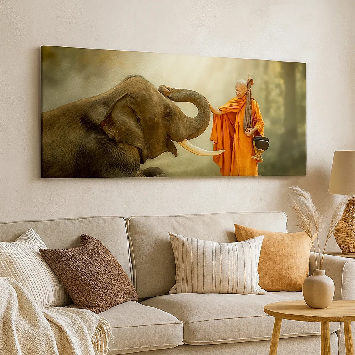 Quadro em tela - Encontro na viagem - 30x30 cm