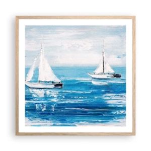 Pôster com moldura de carvalho claro - Com um amigo ao meu lado - 60x60 cm