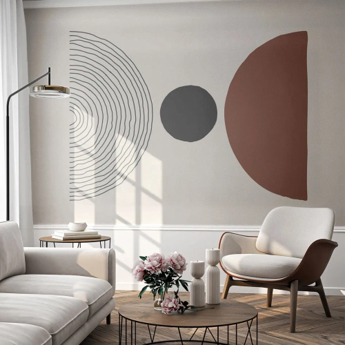 Papel de Parede Autocolante Deluxe Sticker - Em destaque - Abstração, Pedaço, Semicírculos - 200x140 cm