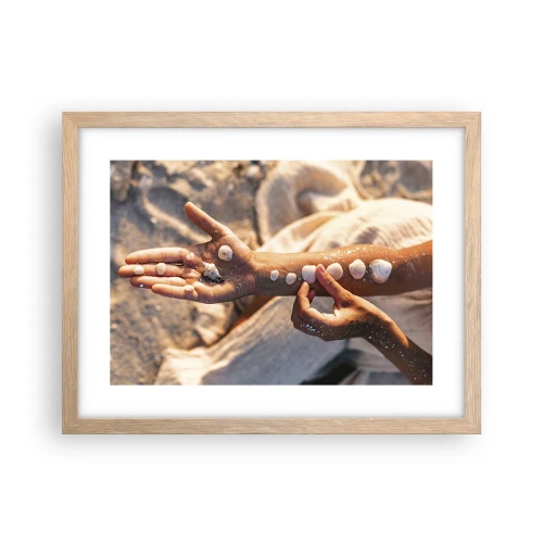 Pôster com moldura de carvalho claro - Beleza na ponta dos dedos - 40x30 cm