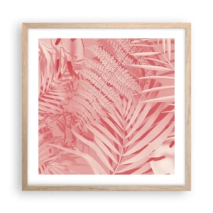 Pôster com moldura de carvalho claro - Conceito cor-de-rosa - 50x50 cm