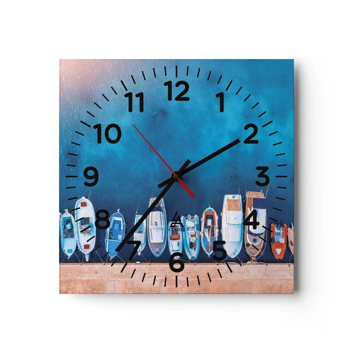 Relógio de parede - Relógio em vidro - Em uma fileira - 40x40 cm
