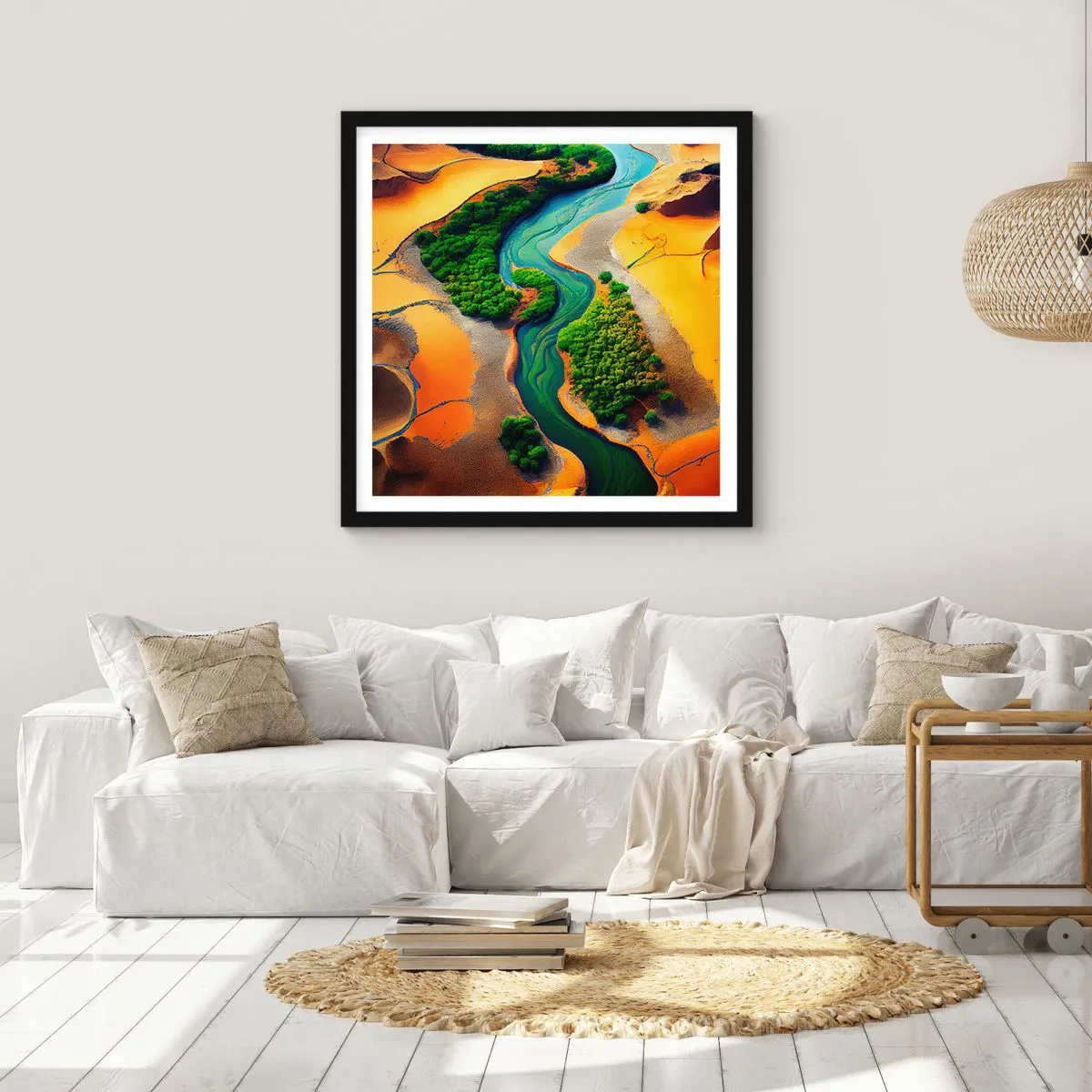 Pôster com moldura preta - Rio que dá vida - 50x50 cm