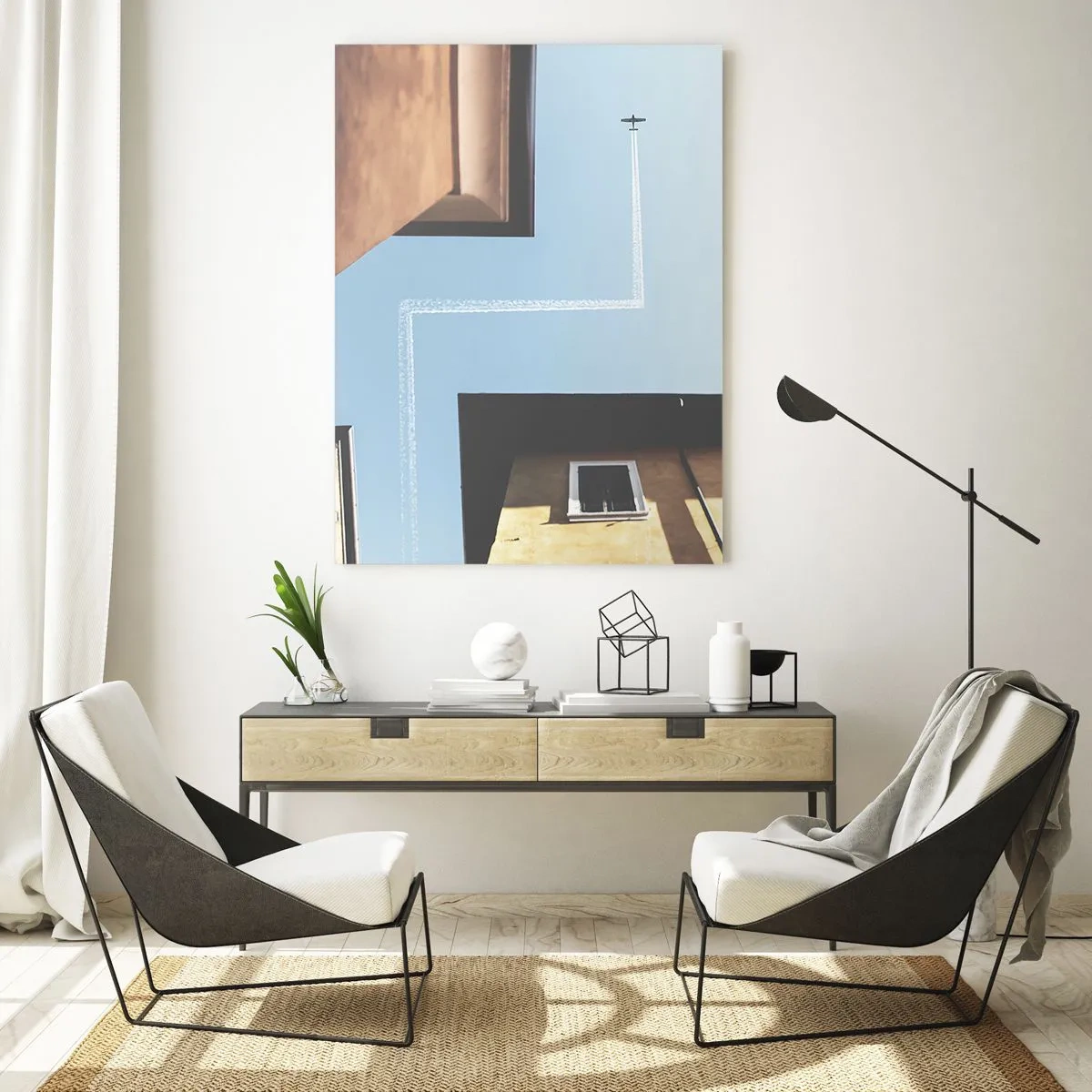 Quadro em vidro - Acima do labirinto da cidade - 50x70 cm