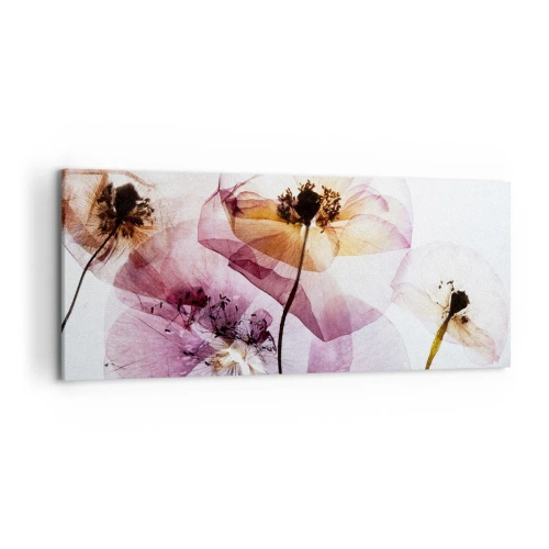 Quadro em tela - A transparência das flores - 120x50 cm