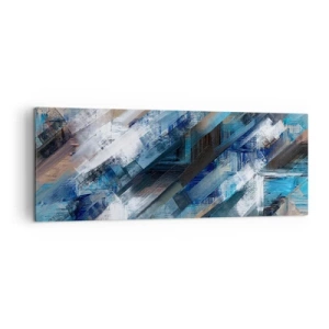 Quadro em tela - Numa diagonal azul - 140x50 cm