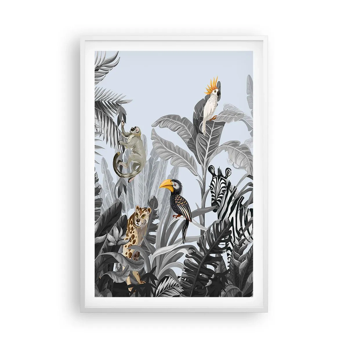 Pôster em moldura branca - Conto de fadas africano - 61x91 cm