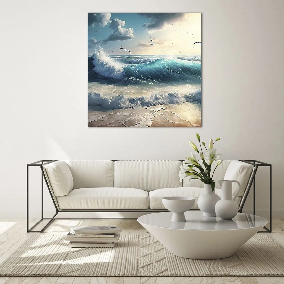 Quadro em vidro - Cantarola apenas para si - 30x30 cm