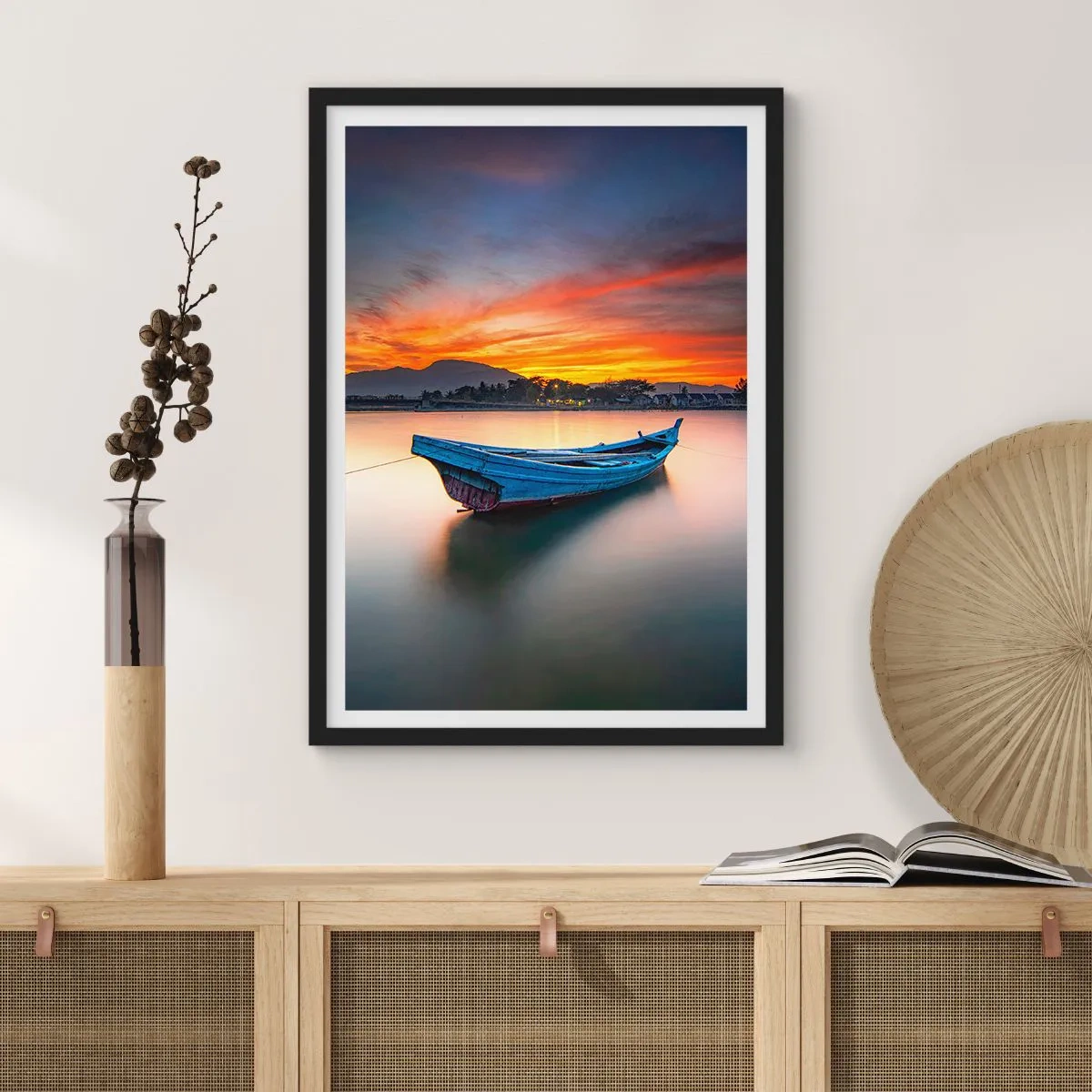 Pôster com moldura preta - Uma boa noite se aproxima - 30x40 cm