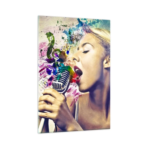 Quadro em vidro - Pintar o mundo com a voz - 80x120 cm
